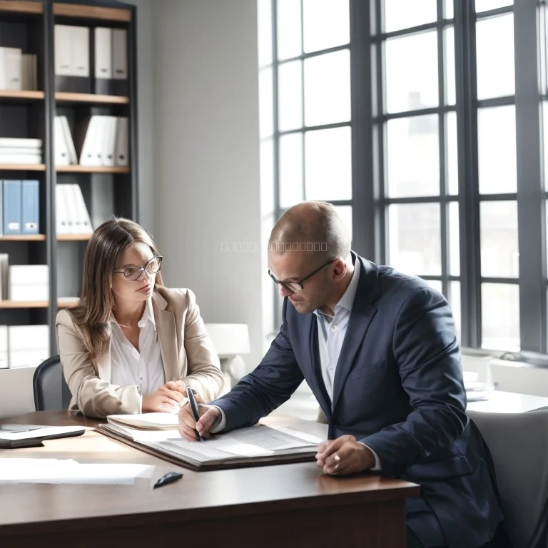 法律相談を受ける不動産業者のイメージ